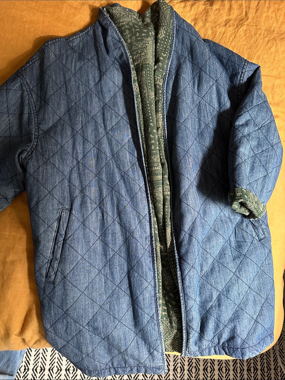 Anthropologie Quilted Indigo Jean Jacket